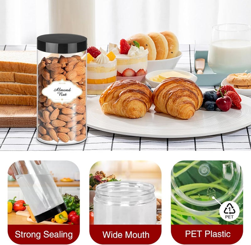 PeacePeo Plastic Jars with Lids 16 OZ, Plastic Jars 24 Pcs Slime Containers with Airtight Screw On Lids Leak Proof Clear Storage Containers Jar Empty for Kitchen & Household Food Storage - Image 3